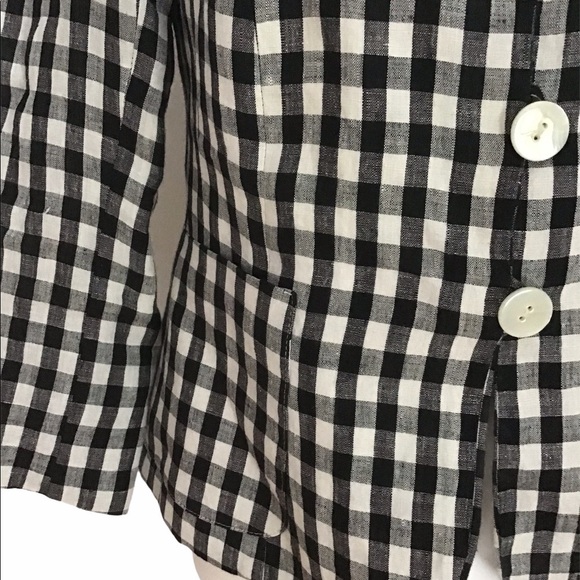 Botondi Milano Checkered Linen Blazer Jacket - Picture 7 of 11